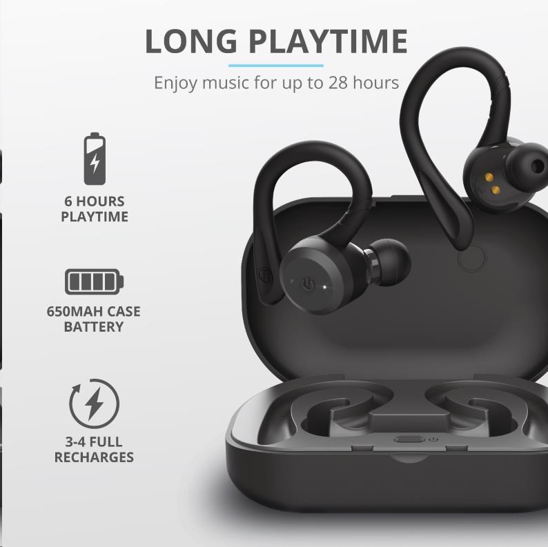 trust nika sports bluetooth wireless earphones