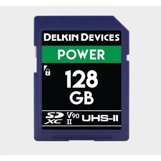 Delkin SD Power 2000X UHS-II U3 (V90) R300/W250 128GB Delkin SD Power 2000X UHS-II U3 (V90) R300/W250 128GB
