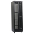XtendLan 19" stojanový rozvaděč 42U 800x1000, nosnost 1000kg, perforované dveře i záda, kolečka, rozložený, černý