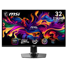 MSI LCD MAG 321UPX QD-OLED, 31,5" 3840x2160, 240Hz, 0,03ms, USB, DP, HDMI, Audio, VESA, Black MSI LCD MAG 321UPX QD-OLED, 31,5" 3840x2160, 240Hz, 0,03ms, USB, DP, HDMI, Audio, VESA, Black