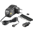 Goobay Univerzální napájecí adaptér 230V/3-12V stejnosměrný 300mA POŠKOZEN OBAL