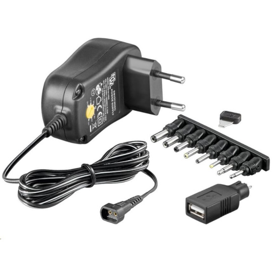 Goobay Univerzální napájecí adaptér 230V/3-12V stejnosměrný 300mA POŠKOZEN OBAL