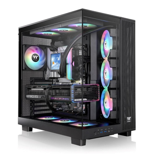 THERMAL TAKE Case View 380 XL TG ARGB, ATX, Průhledná bočnice, 4x 120mm ARGB Fan, černá