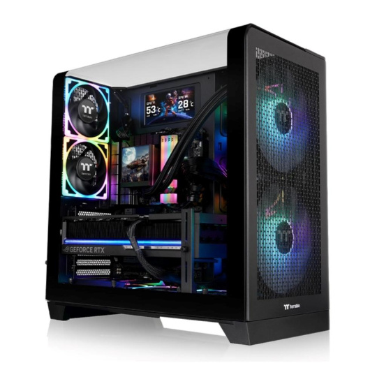 THERMAL TAKE Case View 390 Air, ATX, Průhledná bočnice, 2x 120mm Fan, černá