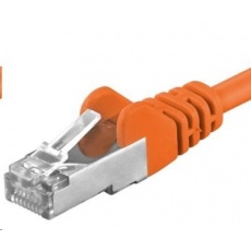 PREMIUMCORD Patch kábel CAT6a S-FTP, RJ45-RJ45, AWG 26/7 0,5m oranžový