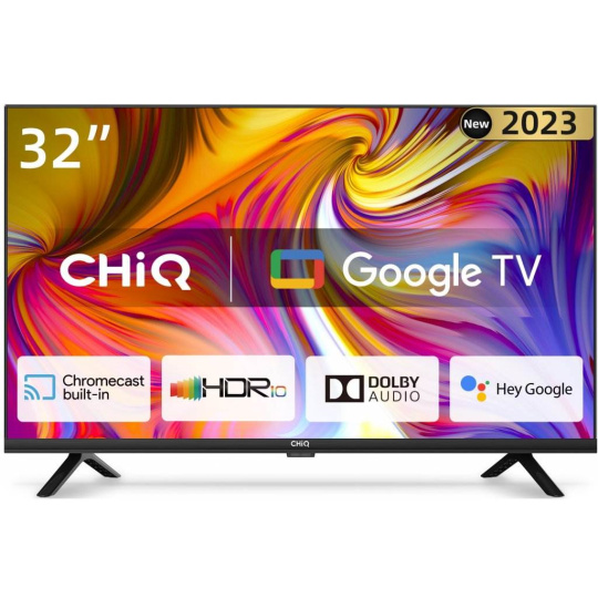 CHiQ L32H7G TV 32", HD, smart, Google TV, dbx-tv, Dolby Audio, Frameless