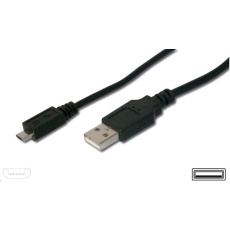 Kábel USB PREMIUMCORD 2.0 Kábel A-Micro B 0,5 m (čierny)