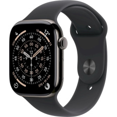 Apple Watch Series 11 GPS + Cellular 46mm Slate Titanium Case with Black Sport Band - M/L