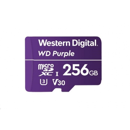 Karta WD MicroSDXC 256GB Purple WDD256G1P0C Trieda 10 (R:100/W:60 MB/s)