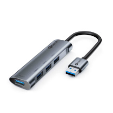 C-TECH UHB-U3-AL, USB Hub, 4x USB 3.2 Gen 1, hliníkové tělo