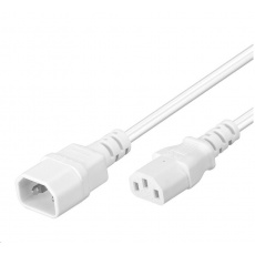 PREMIUMCORD Predlžovací kábel 230V, C13-C14, biely 3m