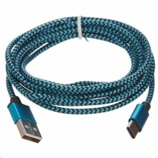 CELLFISH univerzální pletený kabel, USB-C, 2 m, modrá CELLFISH univerzální pletený kabel, USB-C, 2 m, modrá