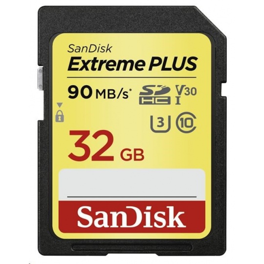 SanDisk SDHC karta 32GB Extreme Plus (90MB/s, V30 UHS-I U3)