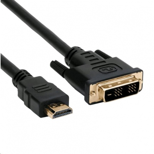 C-TECH HDMI-DVI kábel, M/M, 1,8 m