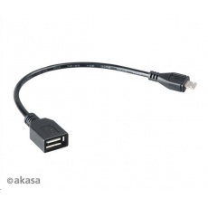 AKASA USB OTG Micro USB samec na USB typ A samica redukčný kábel, 15 cm