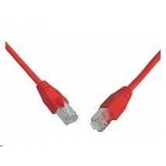 Solarix Patch kábel CAT5E SFTP PVC 0,5m červený odolný proti zachyteniu C5E-315RD-0,5MB