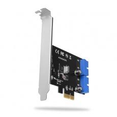 AXAGON PCEU-034VL, PCIe radič, 2x interný 19-pin USB 3.2 Gen 1 port, 5 Gbps, SP & LP