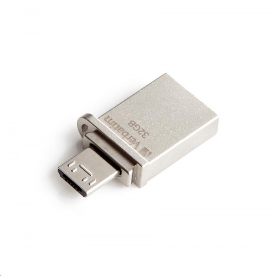 VERBATIM Flash Disk 32GB Store 'n' Go OTG, Micro USB, USB 3.0, stříbrná