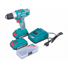 Total TDLI2002E vrtací šroubovák aku, 20V Li-ion (2x), 2000mAh, v tašce, sada 47ks Total TDLI2002E vrtací šroubovák aku, 20V Li-ion (2x), 2000mAh, v tašce, sada 47ks