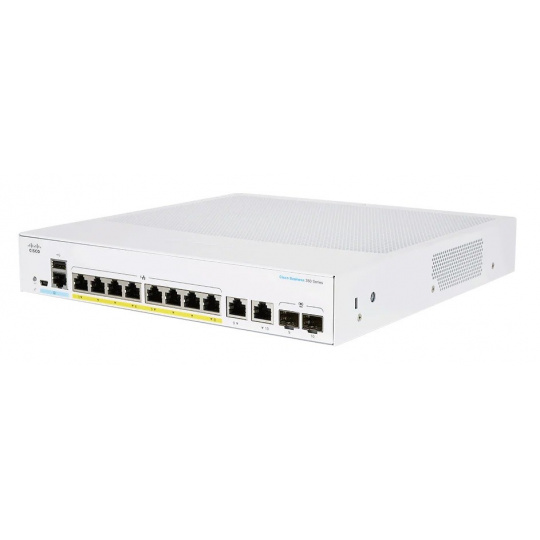 Cisco switch CBS250-8P-E-2G (8xGbE,2xGbE/SFP combo,8xPoE+,60W,fanless) - REFRESH