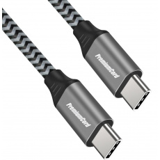 PREMIUMCORD Kábel USB-C M/M, 100W 20V/5A 480Mbps bavlnené opletenie, 1,5 m PREMIUMCORD Kábel USB-C M/M, 100W 20V/5A 480Mbps bavlnené opletenie, 1,5 m
