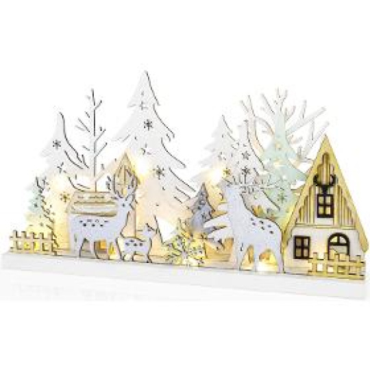 Vianočná dekorácia Zimní les 33cm 15 LED WW RXL 466 Zimný les 33cm 15LED WW RETLUX
