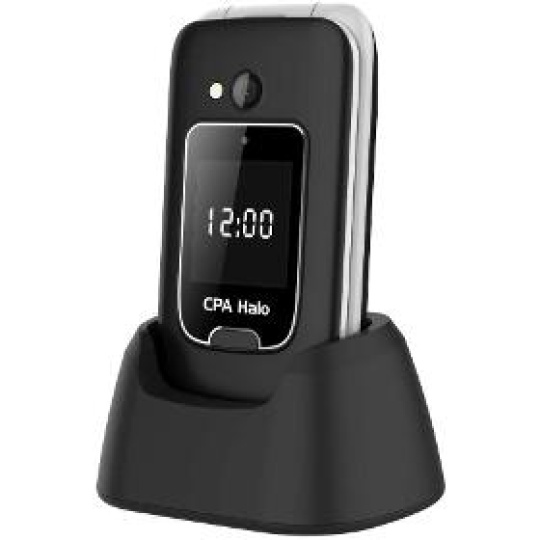 Mobilný telefón Halo 25 Senior black, charging stand CPA