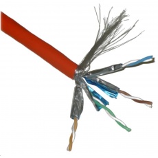 FTP kabel PlanetElite, Cat6A, drát, 4pár LS0H, Dca, oranžový, 500m