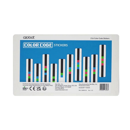 Ozobot samolepky s barevnými kódy
