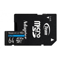 TEAM MicroSDXC karta 64GB ELITE A1 V30 UHS-I U3 + SD adapter TEAM MicroSDXC karta 64GB ELITE A1 V30 UHS-I U3 + SD adapter
