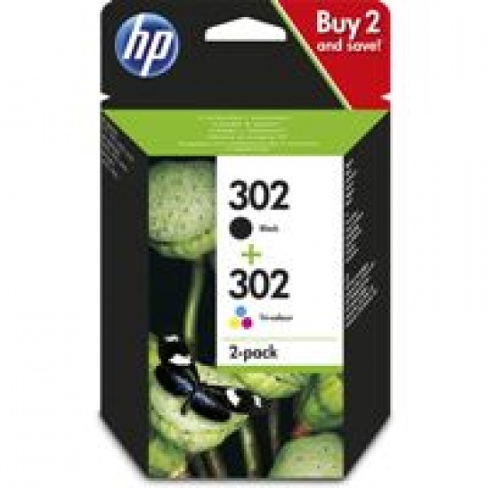 HP 302 Ink Cartridge Combo 2-Pack (X4D37AE) (190 / 165 pages)