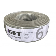 iGet CAT6 UTP PVC sieťový kábel Eca 100m/role