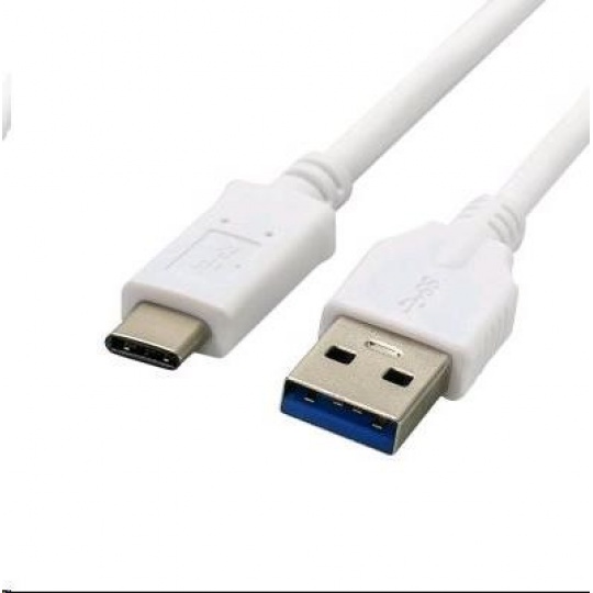 C-TECH USB 3.0 Kábel AM na USB-C (AM/CM), 2 m, biely