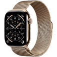 Apple Watch Series 11 GPS + Cellular 46mm Gold Titanium Case with Gold Milanese Loop - S/M