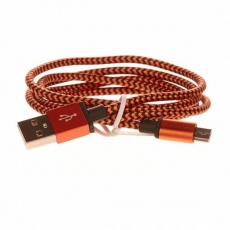 CELLFISH pletený datový kabel z nylonového vlákna, micro USB, 1 m, oranžová CELLFISH pletený datový kabel z nylonového vlákna, micro USB, 1 m, oranžová