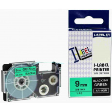 Páska Xerox kompatibilná s Casio, XR-9GN1, 9 mm x 8 m, čierna tlač / zelený podklad - ALLPRINT Páska Xerox kompatibilná s Casio, XR-9GN1, 9 mm x 8 m, čierna tlač / zelený podklad - ALLPRINT