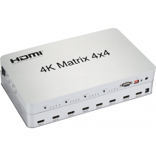 PremiumCord HDMI maticový prepínač 4:4 , rozlíšenie 4Kx2K