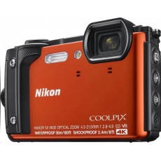 NIKON kompakt Coolpix W300, 16MPix, 5x zoom - oranžový + 2v1 plovoucí popruh NIKON kompakt Coolpix W300, 16MPix, 5x zoom - oranžový + 2v1 plovoucí popruh