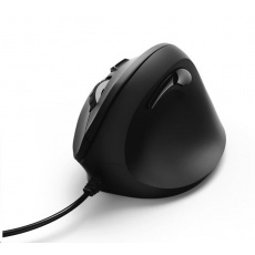 Vertikálna ergonomická drôtová myš Hama EMC-500, 6 tlačidiel, čierna