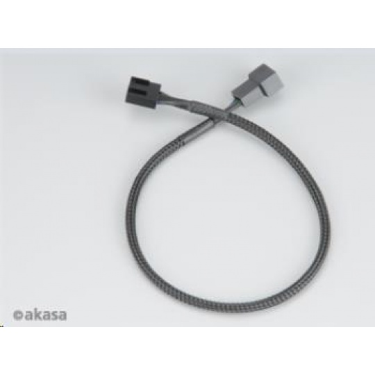 Predlžovací kábel AKASA k ventilátoru PWM, 30 cm (4pin pre ventilátory PWM, 3pin)