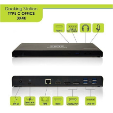 PORT dokovací stanice USB-C 9v1 3x4K, 2x Display Port, HDMI,3x USB, USB-C, Ethernet, jack
