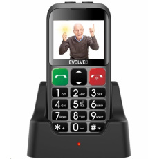 EVOLVEO EasyPhone EB, mobilný telefón pre seniorov s nabíjacím stojanom, strieborný