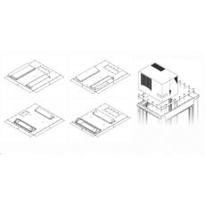 Montážna redukcia TRITON pre klimatizačné jednotky X1 a X2 pre šírku skrine 600 x 600 mm, čierna