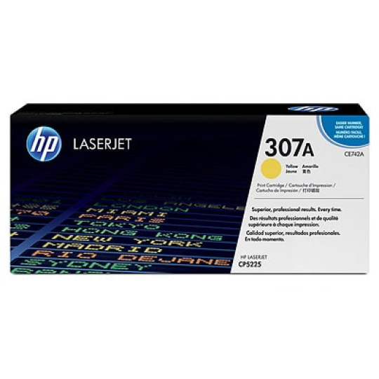 HP 307A Yellow LJ Toner Cart, CE742A (7,300 pages)