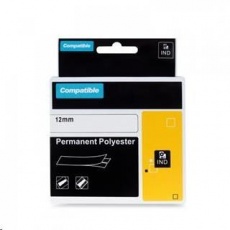Páska PRINTLINE kompatibilná s DYMO 622289, 12 mm x 5,5 m, čierna tlač / priehľadný podklad, RHINO, polyester