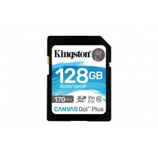 Kingston SDXC karta 128GB Canvas Go! Plus, R:170/W:90MB/s, Class 10, UHS-I, U3, V30