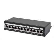 Intellinet Patch panel 12 port Cat6A, tienený FTP, čierny, stolný Intellinet Patch panel 12 port Cat6A, tienený FTP, čierny, stolný