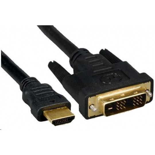 PREMIUMCORD HDMI - DVI-D kábel 1 m (M/M, pozlátené kontakty, tienený)
