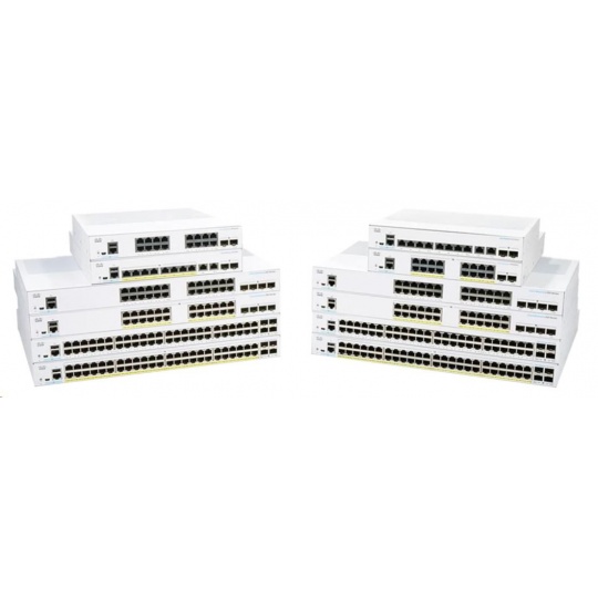 Cisco switch CBS250-24P-4X (24xGbE,4xSFP+,24xPoE+,195W,fanless)