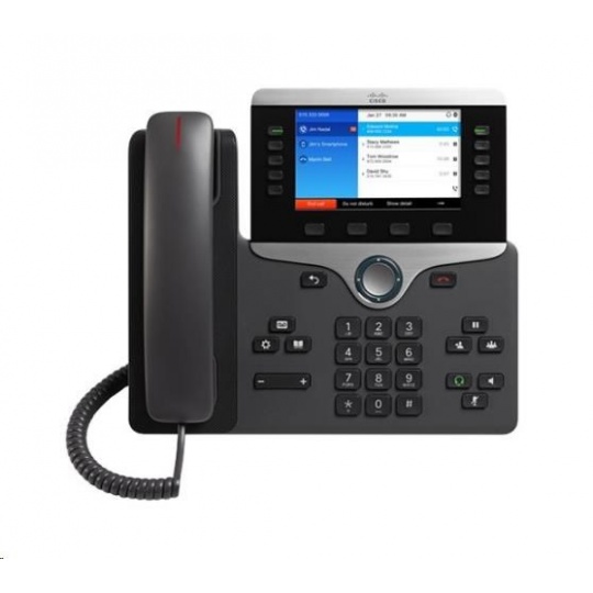 Cisco CP-8851-3PCC-K9=, telefón VoIP, 10 riadkov, 2x10/100/1000, 5" displej, Bluetooth, USB, PoE